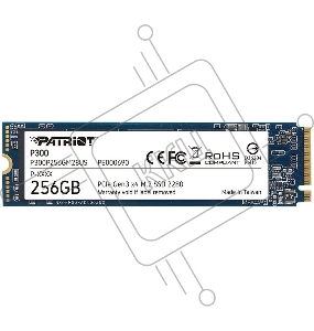 Накопитель SSD Patriot P300 256GB, M.2 2280, P300P256GM28, PCIe 3x4, NVMe, 1700/1100, RET