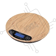 Весы кухонные Galaxy Line GL 2813, бамбук, максимально допустимый вес 5 кг, ЖК-дисплей, подсветка дисплея