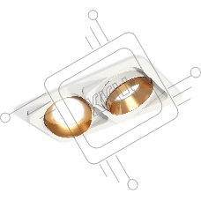 Комплект встраиваемого поворотного светильника Ambrella light XC7663024 SWH/PYG белый песок/золото желтое полированное MR16 GU5.3 (C7663, N7034)