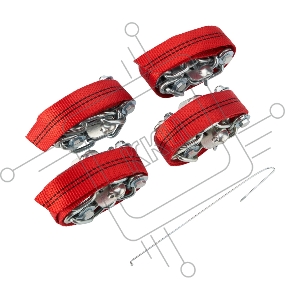 Цепи (браслеты) противоскольжения REXANT для внедорожников (колеса 235-285 мм), усиленные, к-т 4 шт. 