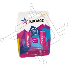 Аккумулятор R6 NI-MN 2500мА.ч BP-2 Космос KOCR6NIMH2500MAH2BL (ЦЕНА за 1 аккум., в блистере - 2 шт.)