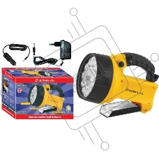 Фонарь UF3753LED (аккум 220В/12В жел. 11 LED; + галоген. 4В 2А-ч пласт. короб) Ultraflash 8311