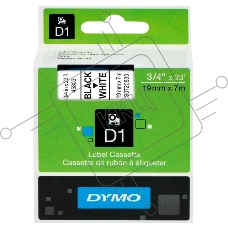 Расходные материалы Картридж с лентой 19 мм х 7м. , пластик , черный шрифт на белом фоне S0720830