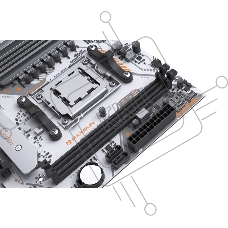 Материнская плата MAXSUN MS-eSport B850M WIFI ICE, AM5, B850, 2*DDR5, 2*SATA 3.0, 2*M.2, USB 3.2, USB 2.0, Type-C, 1*PCIE 16, 1*PCIE 1, HDMI+DP, mATX
