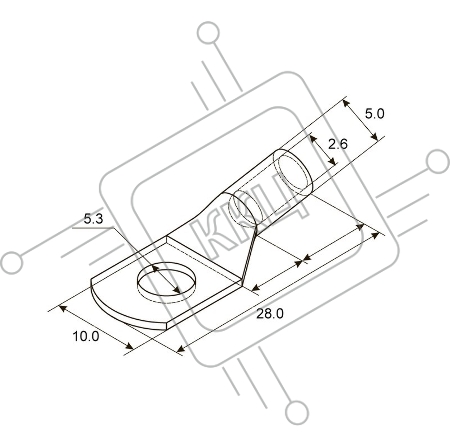 Наконечник ТМЛ 2,5–5–2,6 (2,5 мм² - Ø 5 мм) ГОСТ 7386-80 (в упак. 10 шт.) REXANT