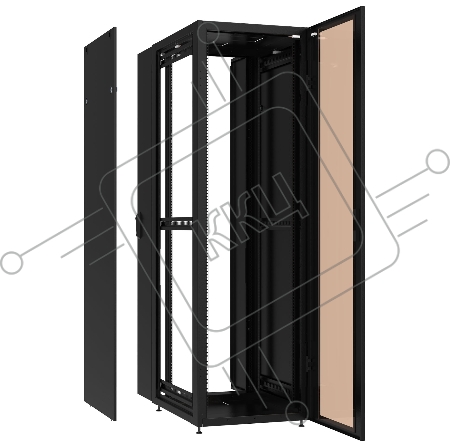 Шкаф коммутационный C3 Solutions Practic.3 24-66.GF12.SD2.BF11 B (NT435076) напольный 24U 600x600мм пер.дв.стекл задн.дв.двуст. 2 бок.пан. направл.под закл.гайки 1300кг черный 510мм 56кг IP20 сталь