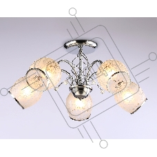 Светильник Ambrella light TR3188/5 CH/CL/FR хром/прозрачный/белый матовый E27/5 max 40W D600*285