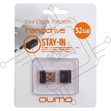 Флэш Диск USB 2.0 QUMO 32GB NANO QM32GUD-NANO-B Black