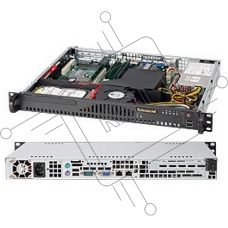Корпус 1U, ATX 12''''x9.6'''', 1x3.5''''/3x2.5''''(w/o CD/DVD) with bracket, 1xFH, 426x43x356mm, 200W