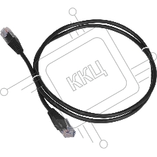 Патч-корд TWT UTP кат.5e, с заливными колпачками, 1.0 м, черный