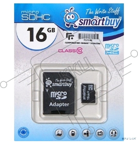 Флеш карта Smartbuy microSD 16GB microSDHC Class 10 (SD адаптер)