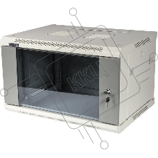 Шкаф настенный Lanmaster TWT-CBWPG-9U-6X6-GY 9U 600x600мм пер.дв.стекл съемные бок.пан. 60кг серый