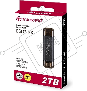 Накопитель SSD Transcend USB-C 2TB TS2TESD310C серый USB-A