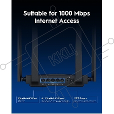 Маршрутизатор Cudy BE3600 Gigabit Dual Band Wi-Fi 7 Mesh Router, Chipset Broadcom, 802.11be/ax/ac/a/b/g/n, 2882Mbps at 5GHz + 688Mbps at 2.4GHz, 5 x 10/100/1000Mbps Ports, 4 x 5dBi fixed antennas, WiFi router/AP/ Repeater/WISP Mode, PPTP/L2TP/OpenVPN/Wire
