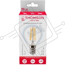 Лампа филаментная Thomson E14,  шар, 11Вт, 6500К, белый холодный,  TH-B2338, 1 шт.