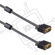 Кабель монитор - SVGA card (15M -15M) 1.8м 2 фильтра Exegate позолоченные разъемы, экранирование