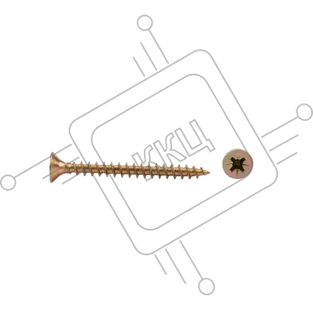 Саморез универсальный KRANZ 5х50, желтый цинк, упаковка поставщика ( 4 000 шт. )
