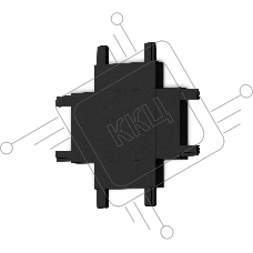 Коннектор для накладного шинопровода 46*46*6 GV1127 BK черный X-образный