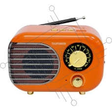 Радиоприемник настольный Telefunken TF-1682B оранжевый/золотистый USB microSD