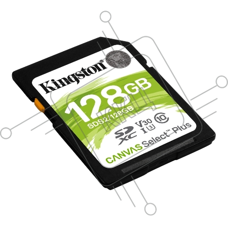 Флеш карта SDHC 128Gb Class10 Kingston <SDS2/128GB>, Canvas Select 100R CL10 UHS-I