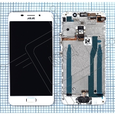 Дисплей для Asus ZenFone 3s Max ZC521TL белый с рамкой