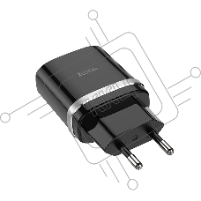 Блок питания (сетевой адаптер) HOCO С12Q Smart QC3.0, один порт USB, 5V, 3.0A, черный