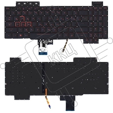 Клавиатура для ноутбука Asus Gaming FX504 черная с красной подсветкой