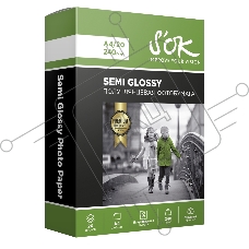 Фотобумага RC Semi Glossy Premium; 240gsm; A4*20Полуглянцевая Премиум; 240г/м2; формат А4; 20 листов RC