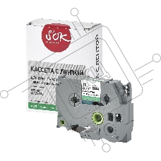 Кассета с лентой S'OK by Sakura Printing TZE745 для Brother, белый на зеленом, 18мм/8м, наклейка