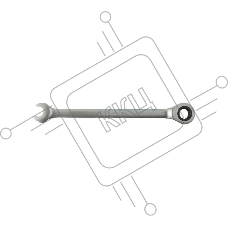 Ключ комбинированный FIT 63467 (17 мм)  crv реверс.механизм