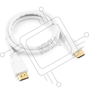 Кабель HDMI Cablexpert CC-HDMI4-W-1M, 19M/19M, v2.0, медь, позол.разъемы, экран, 1м, белый, пакет