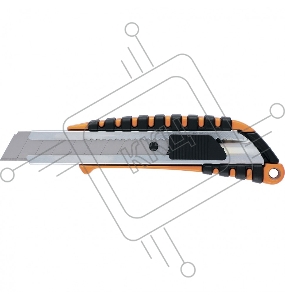 Нож, 18 мм выдвижное лезвие металлическая направляющая, метал. двухкомпонентный корпус// Sparta