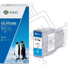Картридж струйный G&G GG-PFI320C (PFI-320C) голубой (300 мл) для Canon imagePROGRAF TM-200/200MFP/205/300/300MFP/305