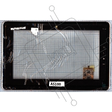 Сенсорное стекло (тачскрин) для Toshiba Folio 100, черное с рамкой