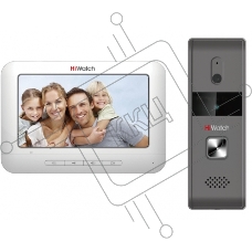 Комплект аналогового видеодомофона HiWatch DS-D100K Антивандальная вызывная панель с камерой разрешением 720 х 576 и ИК-подсветкой до 2м + 7