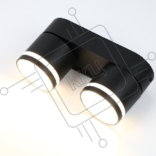 Спот на основании GWL-2GX53-M-IP20 Двойной Черный С Боковым рассеивателем Вихрь