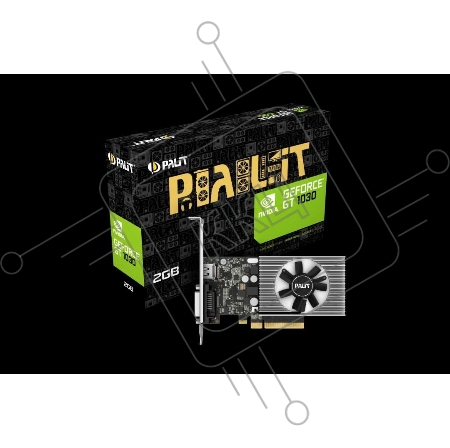 Видеокарта Palit PA-GT1030 2GD4 nVidia GeForce GT 1030 2048Mb PCI-E 64bit DDR4 1151/2100 DVIx1/HDMIx1/HDCP Ret low profile