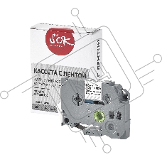 Кассета с лентой S'OK by Sakura Printing TZES131 для Brother,  черный на прозрачном, 12мм/8м , наклейка