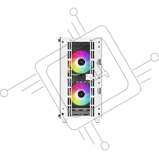 Корпус компьютерный DeepCool CC360 WH ARGB (R-CC360-WHAPM3-G-1) (mATX, без БП, 2xUSB, с окном)