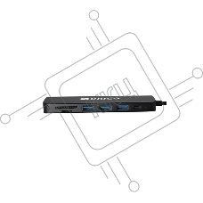 Док-станция ORIGO USB-C, 3xUSB 3.0, 1xUSB-C/PD 3.0, 1xHDMI, слот SD/TF/microSD