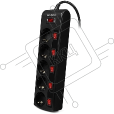 Сетевой фильтр Sven SF-05PL 1,8 м (5 розеток) черный 