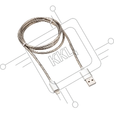 Кабель REXANT USB-Lightning 2 A, 1 м, матовая сталь