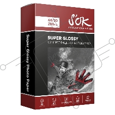 Фотобумага RC Super Glossy; 290gsm; A6*20 // Суперглянцевая; 290г/м2; формат А6; 20 листов RC