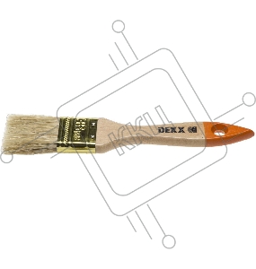 Кисть флейцевая DEXX, деревянная ручка, натуральная щетина, индивидуальная упаковка, 38мм