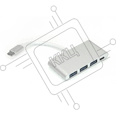 Адаптер Type-C на USB 3.0*3 + Type-С для MacBook серебристый