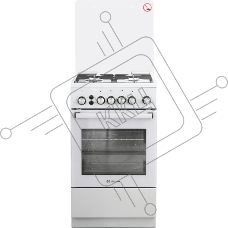 Плита Газовая De Luxe 5040.40г (кр) ЧР-012 серый (стеклянная крышка) реш.чугун