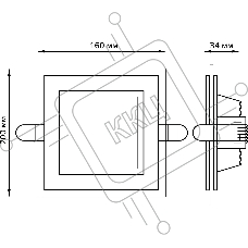 Светильник Glass кв 18W 1390lm 3000K 220-240V IP20 монт Ø155х155 200*200*30 с дек стек LED