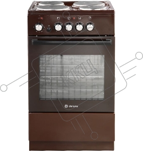 Электрическая плита De Luxe 5004.18э-014 коричневыйЧетырехконфорочная, Типоразмер 50*50см, духовка с терморегулятором,подсветкой, в коричневом цветовом исполнении, 1 шт. противень, 1 шт. решетка