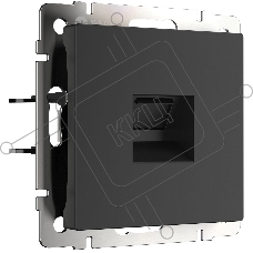 Розетка Ethernet RJ-45 cat. 6A экранированная (черный матовый)