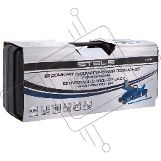 Домкрат STELS 51132  гидравлический подкатной с фиксатором 2.5 т safety pin 140-385мм в кейсе